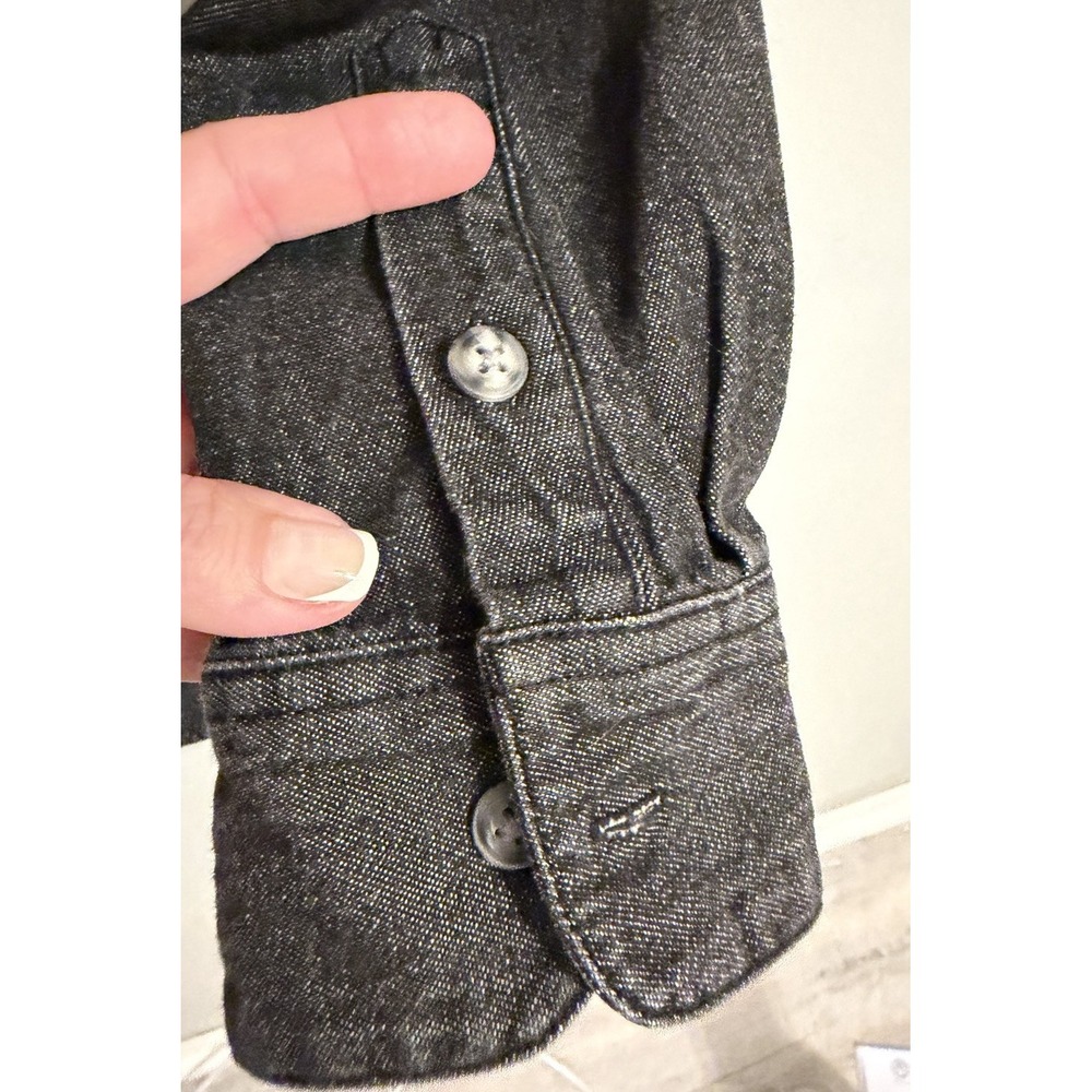 Quacker Factory Snowflake Rhinestone Embroidered Denim Shirt Holiday Small - Picture 7 of 9